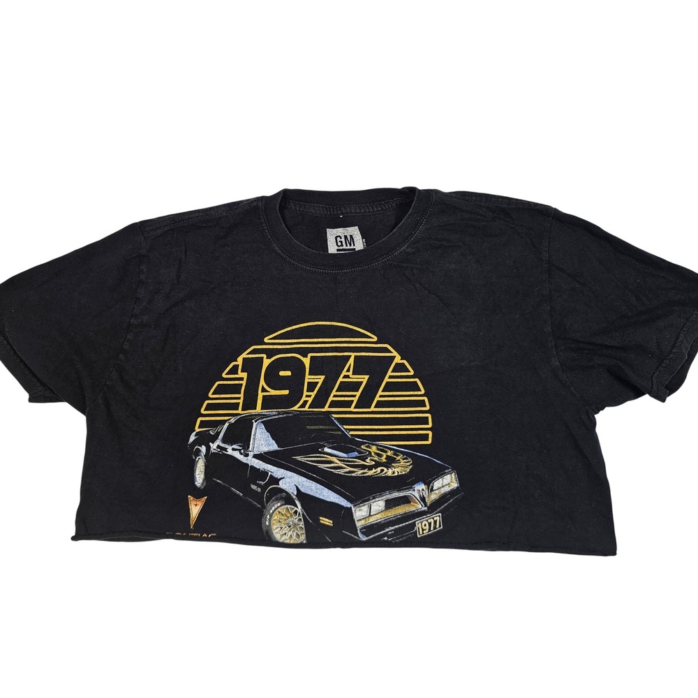 GM 1977 Pontiac Trans Am Cropped Graphic T-Shirt Black Large‎ 42/44 Dynasty